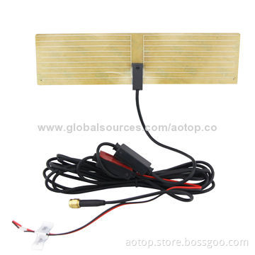 Hot Selling Car Active Film Antenna for Digital TV Boxes with VHF/UHF, SMA Brass Connector, 5m Cable